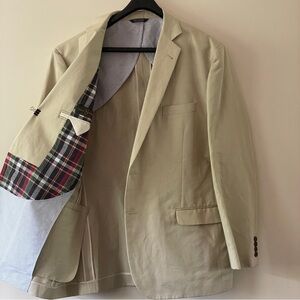 Brooks Brothers Tan Blazer with Plaid Lining